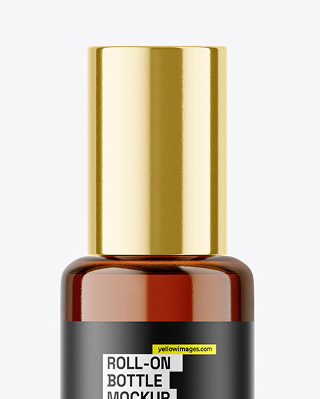 Amber Cosmetic Roll-on Bottle Mockup
