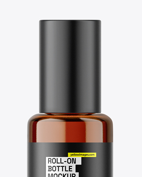 Amber Cosmetic Roll-on Bottle Mockup