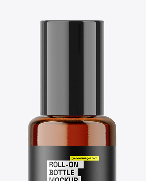 Amber Cosmetic Roll-on Bottle Mockup