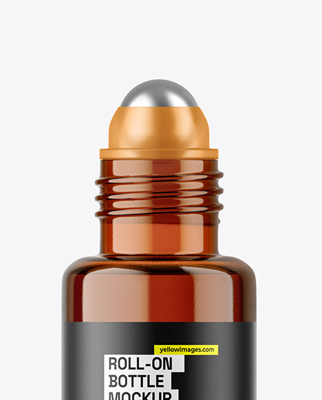 Amber Cosmetic Roll-on Bottle Mockup