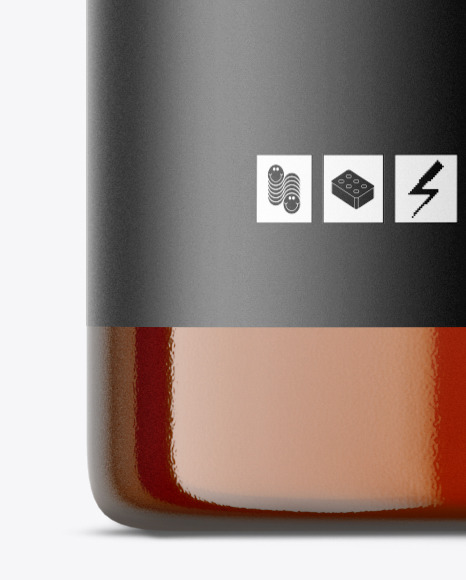 Amber Cosmetic Roll-on Bottle Mockup