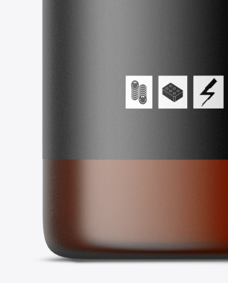 Frosted Amber Cosmetic Roll-on Bottle Mockup