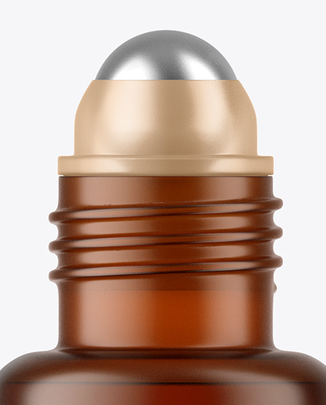 Frosted Amber Cosmetic Roll-on Bottle Mockup