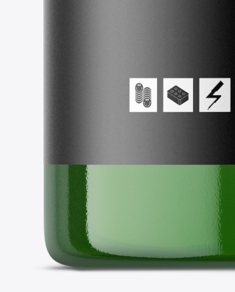 Green Cosmetic Roll-on Bottle Mockup