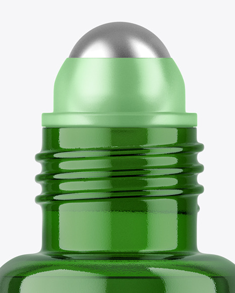 Green Cosmetic Roll-on Bottle Mockup