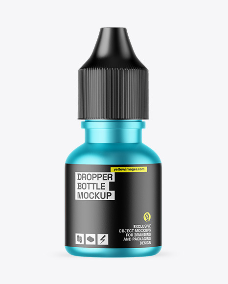 Matte Metallic Dropper Bottle Mockup