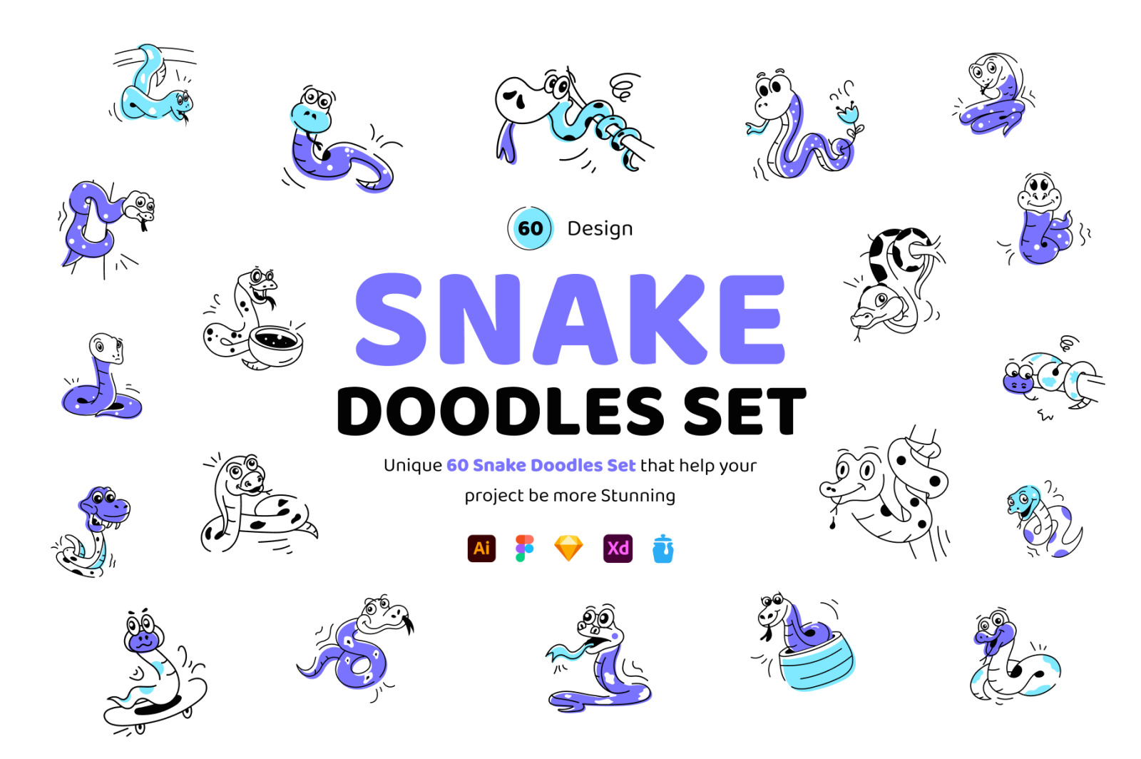 Snake Doodle Icons Snake Doodle Icons