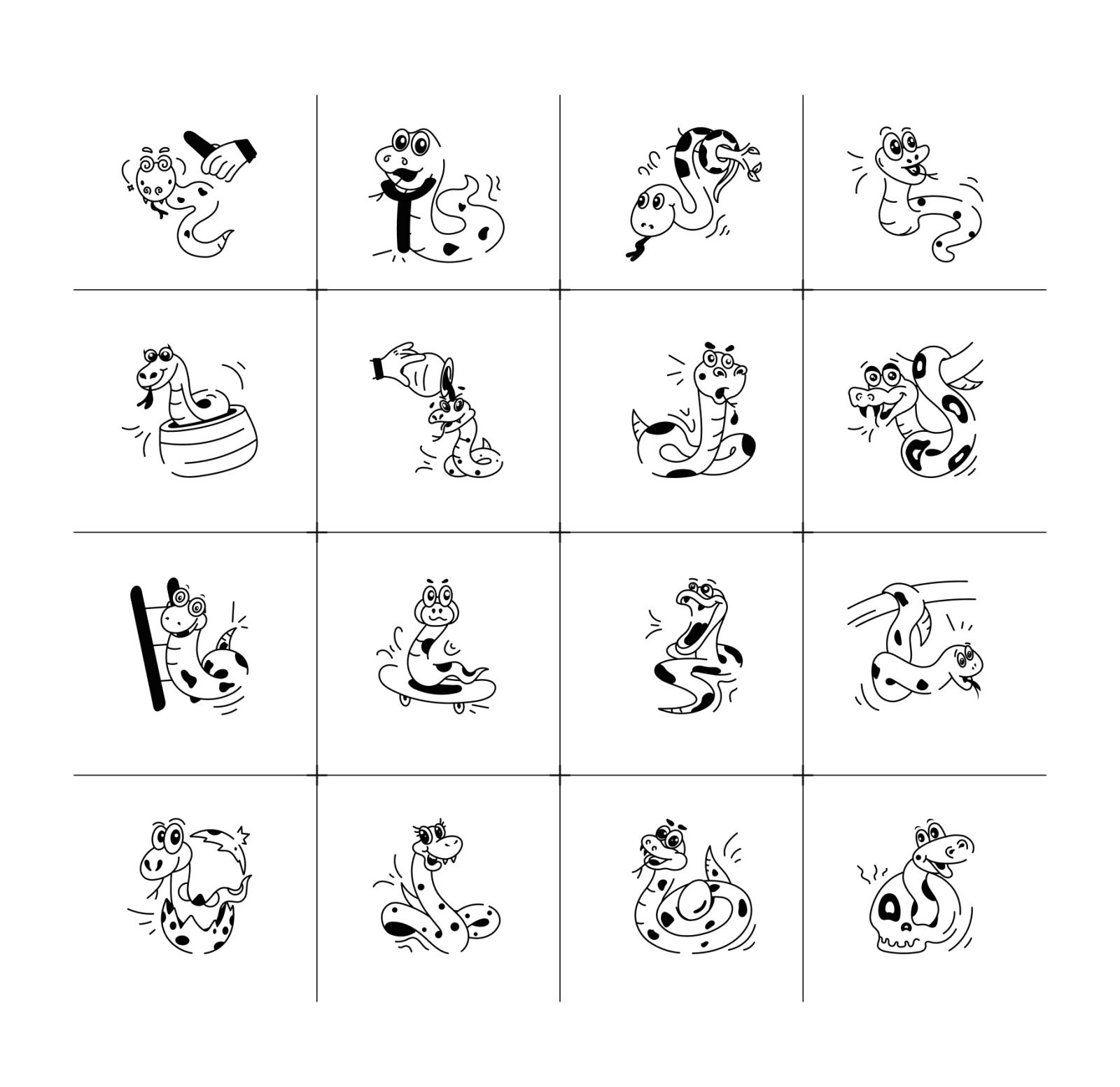 Snake Doodle Icons Snake Doodle Icons