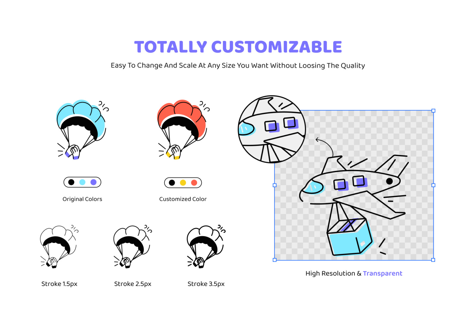 Animated Aircraft Doodle Set