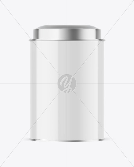 Glossy Tea Tin Can Mockup