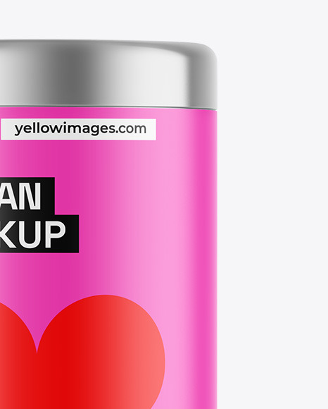 Matte Tea Tin Can Mockup