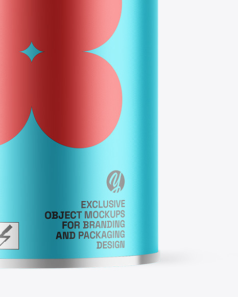 Matte Metallic Tea Tin Can Mockup