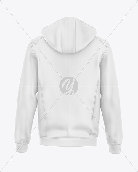 Softshell Zipped Hoodie Mockup - Back View