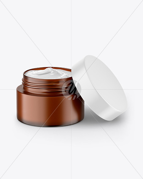 Amber Frosted Cream Jar Mockup