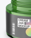 Green Glass Cream Jar Mockup