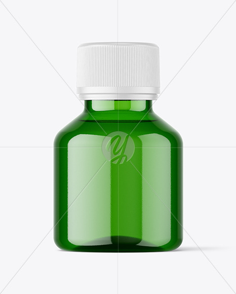 Green Syrup Bottle Mockup