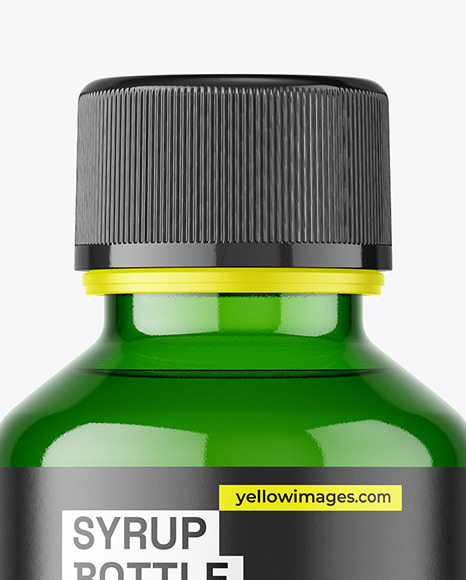 Green Syrup Bottle Mockup