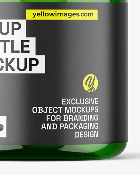 Green Syrup Bottle Mockup