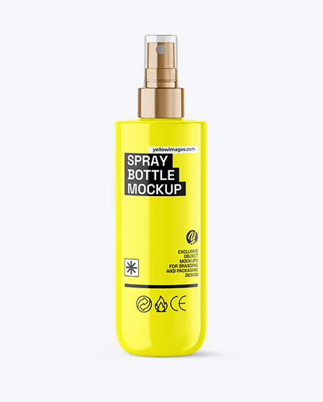 Glossy Spray Bottle Mockup