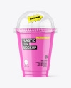 Glossy Plastic Cup w/ Transparent Cap Mockup