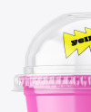 Glossy Plastic Cup w/ Transparent Cap Mockup