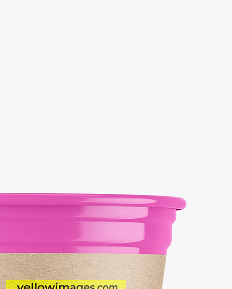 Glossy Plastic Cup w/ Transparent Cap Mockup