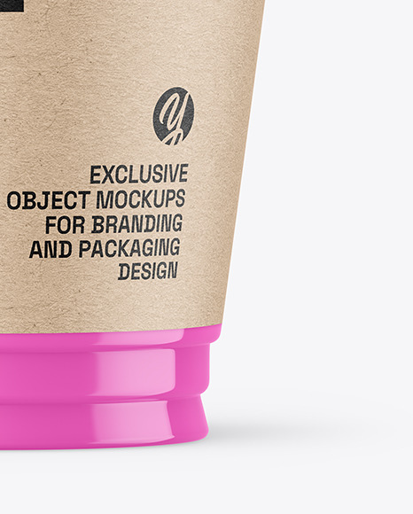 Glossy Plastic Cup w/ Transparent Cap Mockup