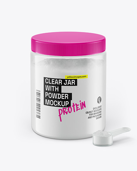 Clear Jar With Powder Mockup