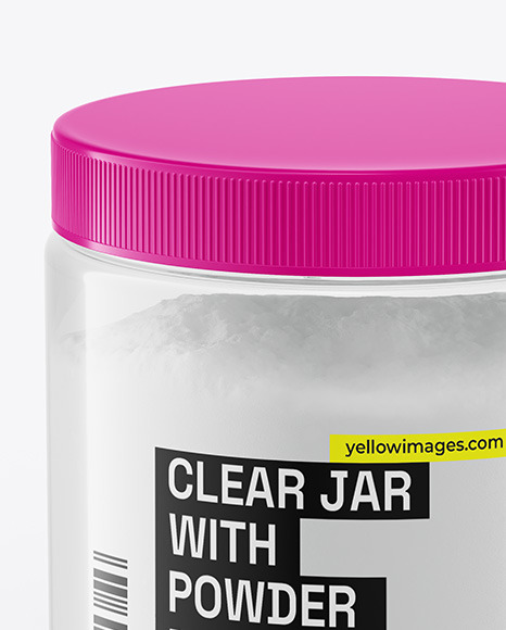 Clear Jar With Powder Mockup