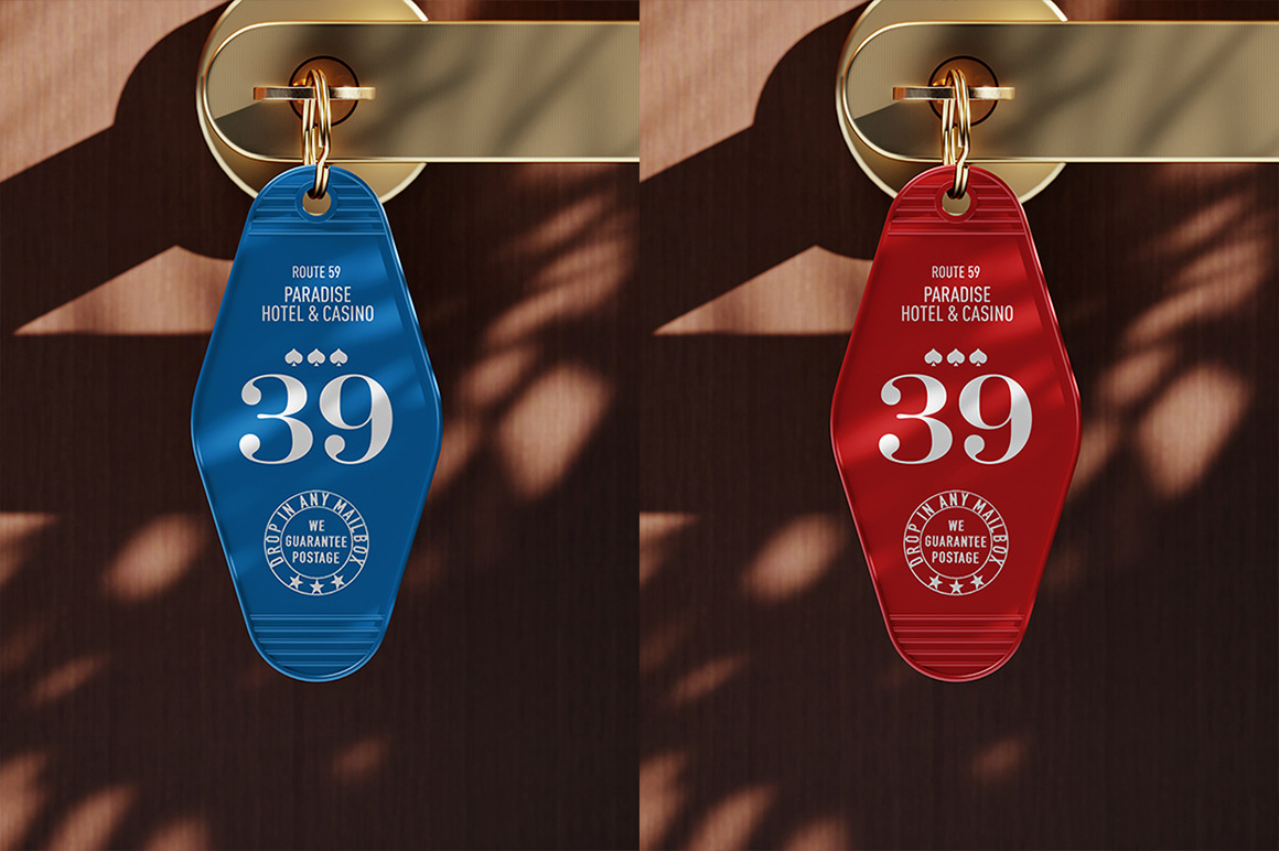 Hanging Hotel Key Chain Mockup