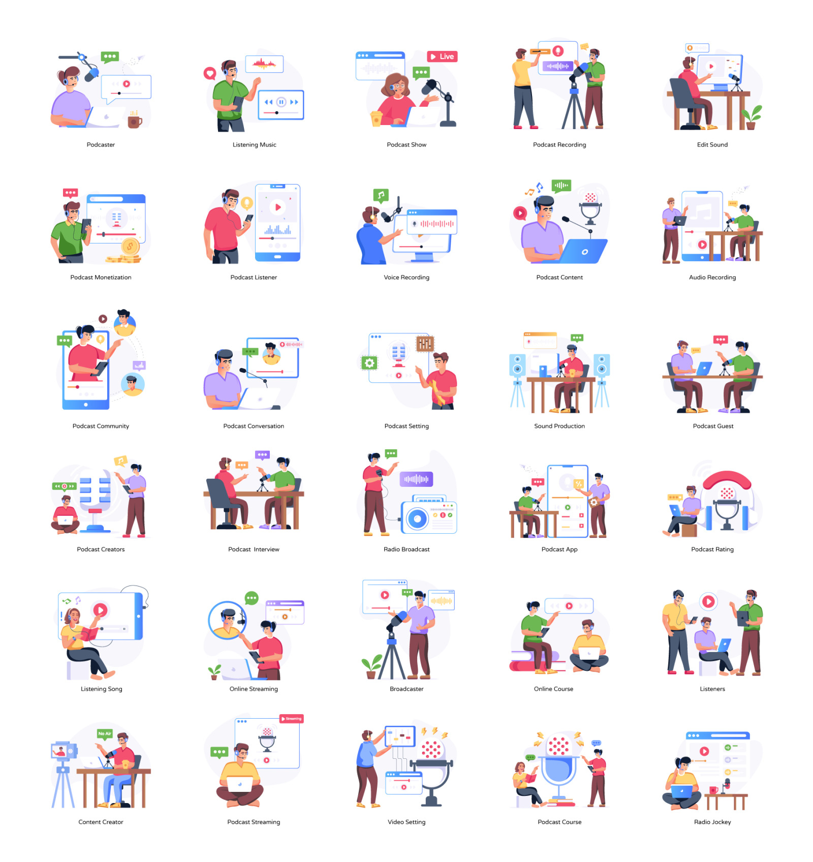 Podcast Illustrations Podcast Illustrations