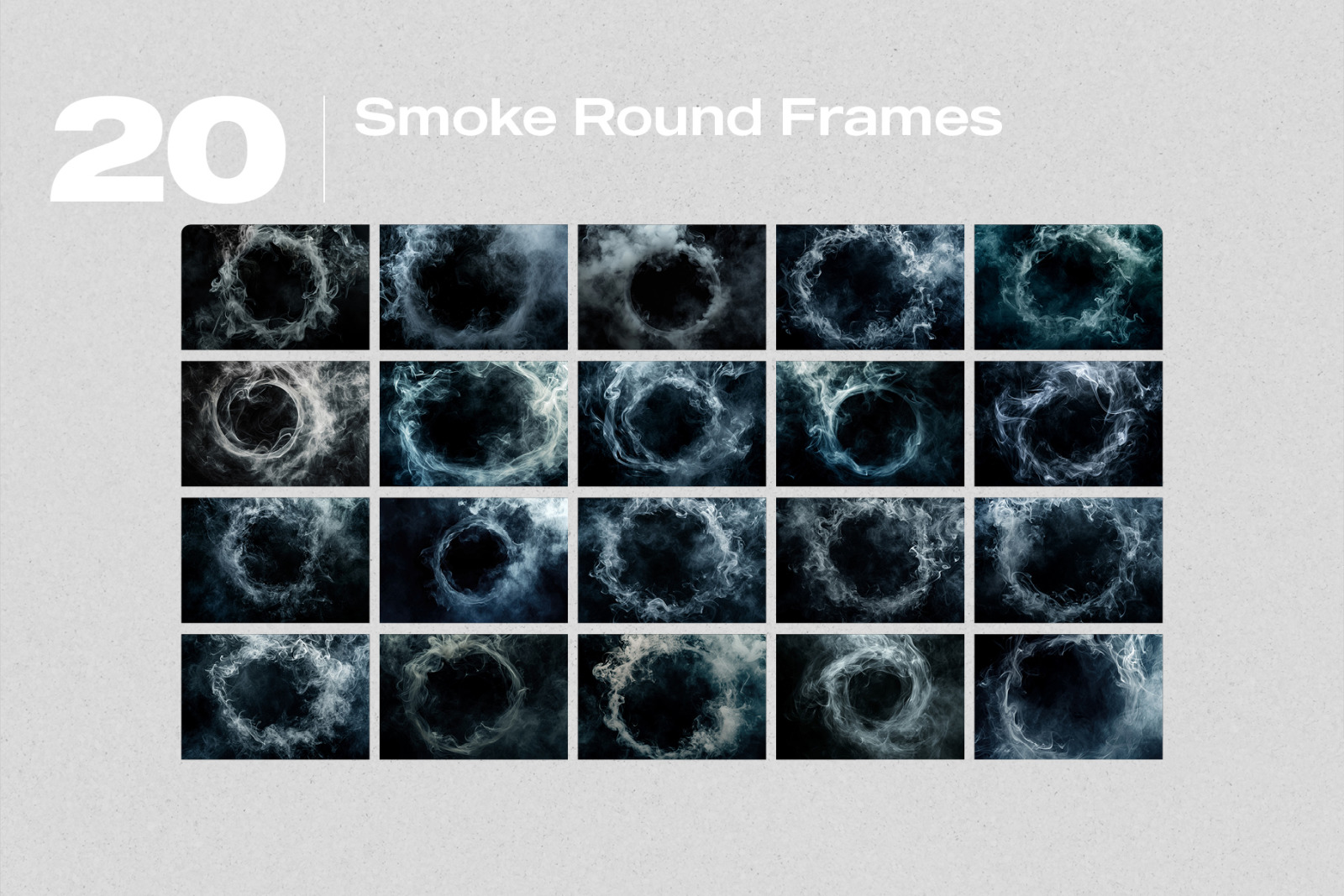 20 Smoke Round Frames Photo Overlays