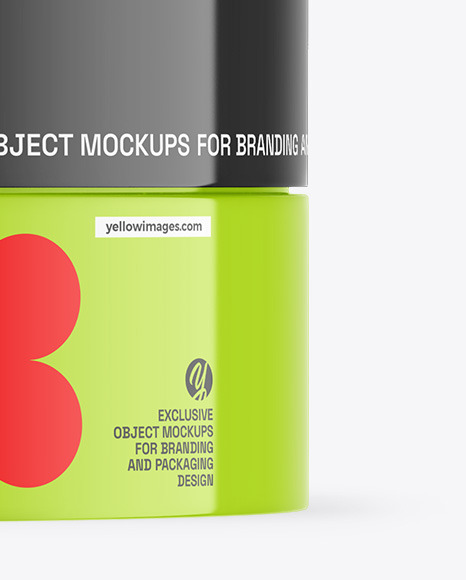 Glossy Cosmetic Jar Mockup