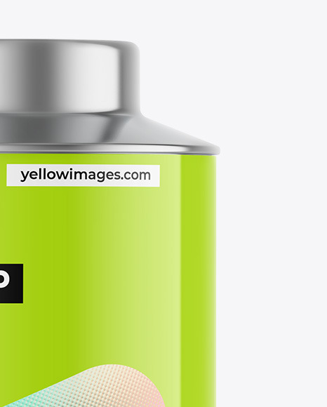 Glossy Tea Tin Can Mockup