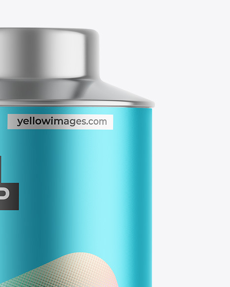 Matte Metallic Tea Tin Can Mockup