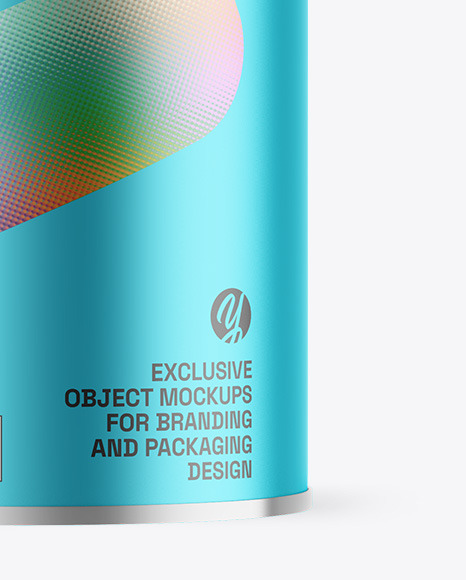 Matte Metallic Tea Tin Can Mockup