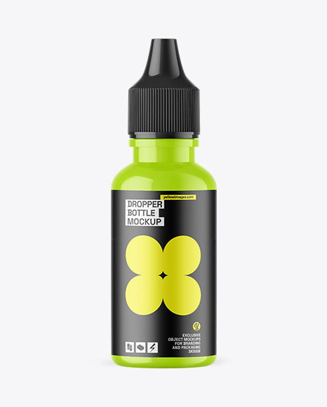 Glossy Dropper Bottle Mockup