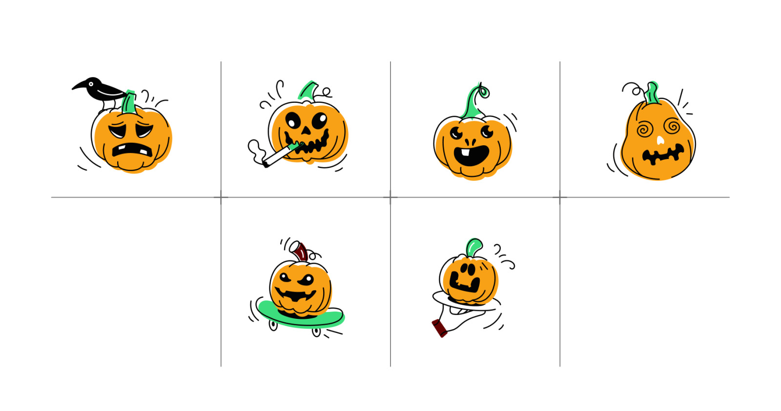 Animated Pumpkin Doodle Icons