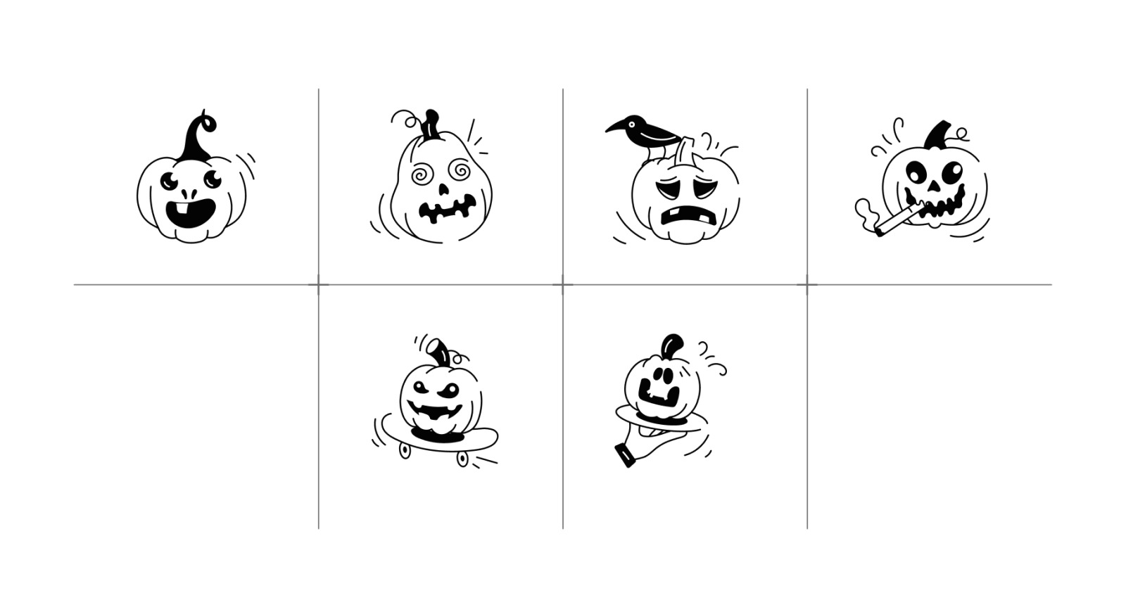 Animated Pumpkin Doodle Icons