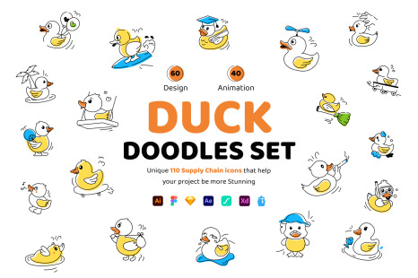 Duck Doodles Set - Pool doodles