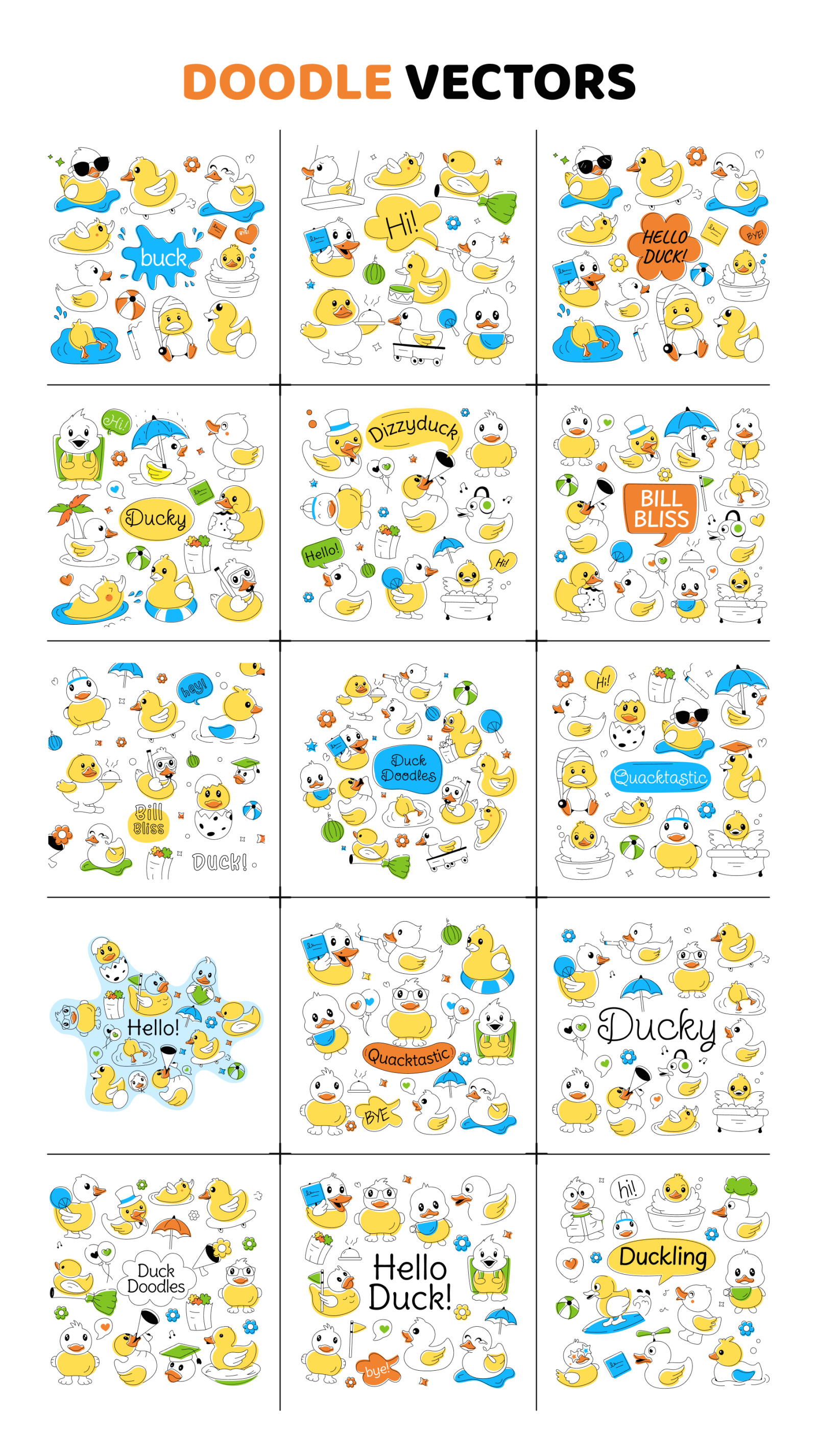 Duck Doodles Set Duck Doodles Set