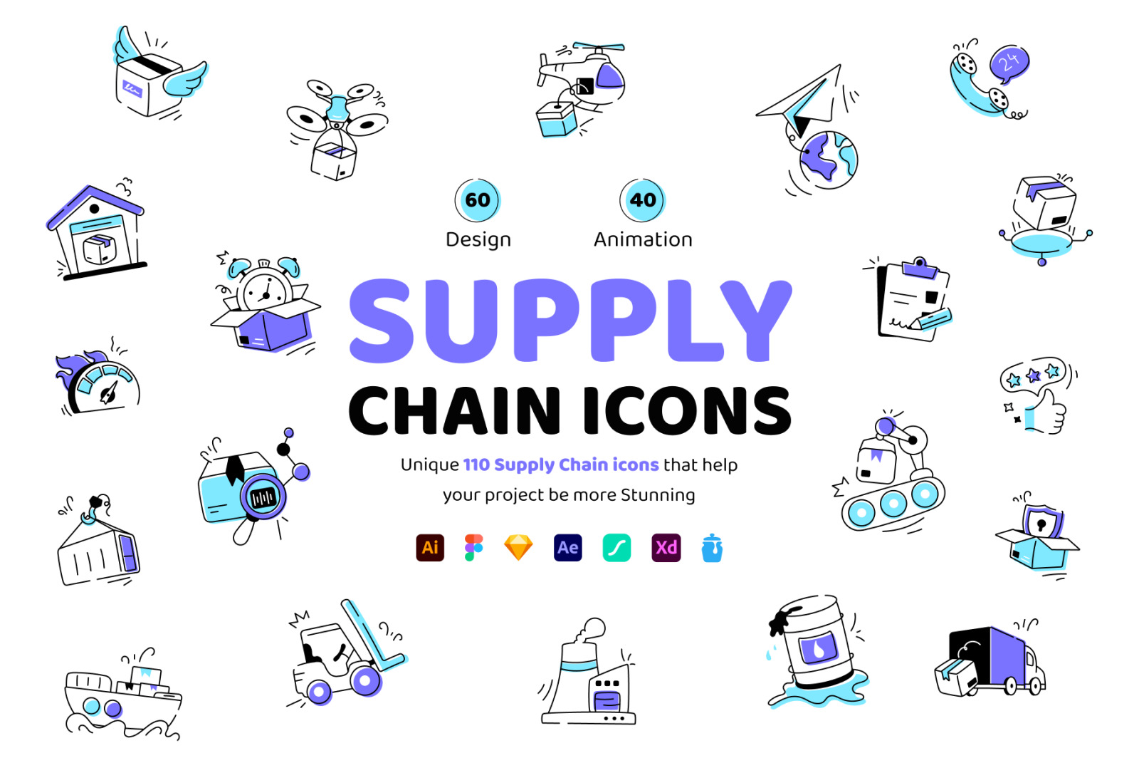 Animated Supply Chain Icons