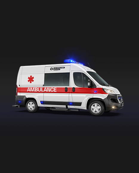 Van Ambulance Mockup - Side View