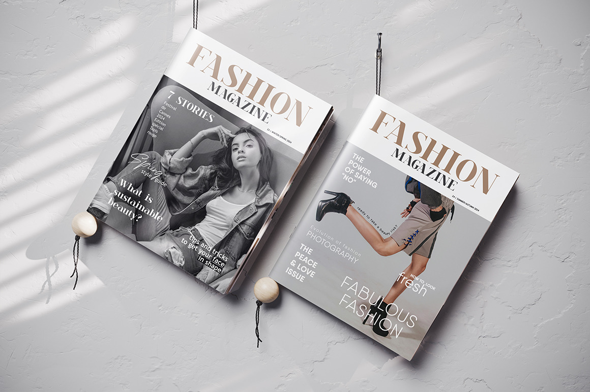 Hanging Magazine on Cord Holder Mockup Hanging Magazine on Cord Holder Mockup