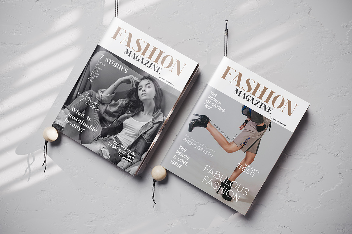 Hanging Magazine on Cord Holder Mockup