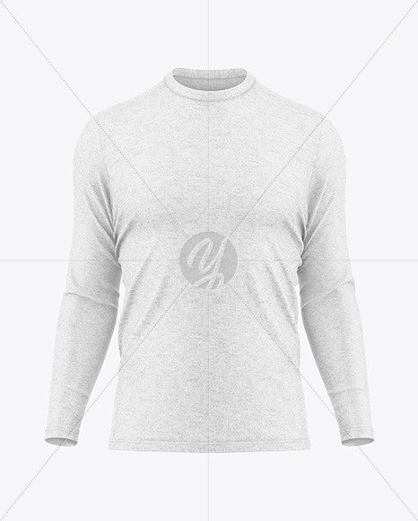 Men’s Heather Long Sleeve T-Shirt Mockup - Front View