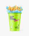 Paper Cup w/ French Fries Mockup