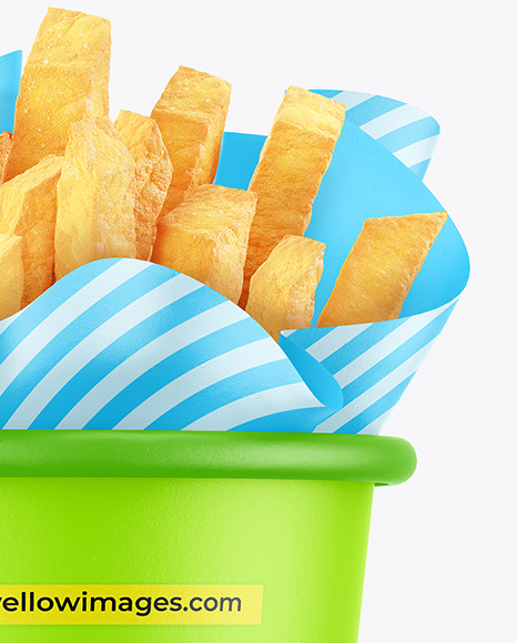 Paper Cup w/ French Fries Mockup