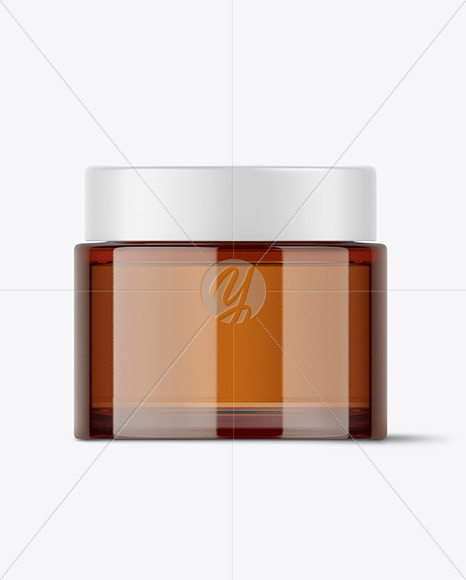 Amber Glass Cosmetic Jar Mockup