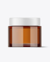Amber Glass Cosmetic Jar Mockup